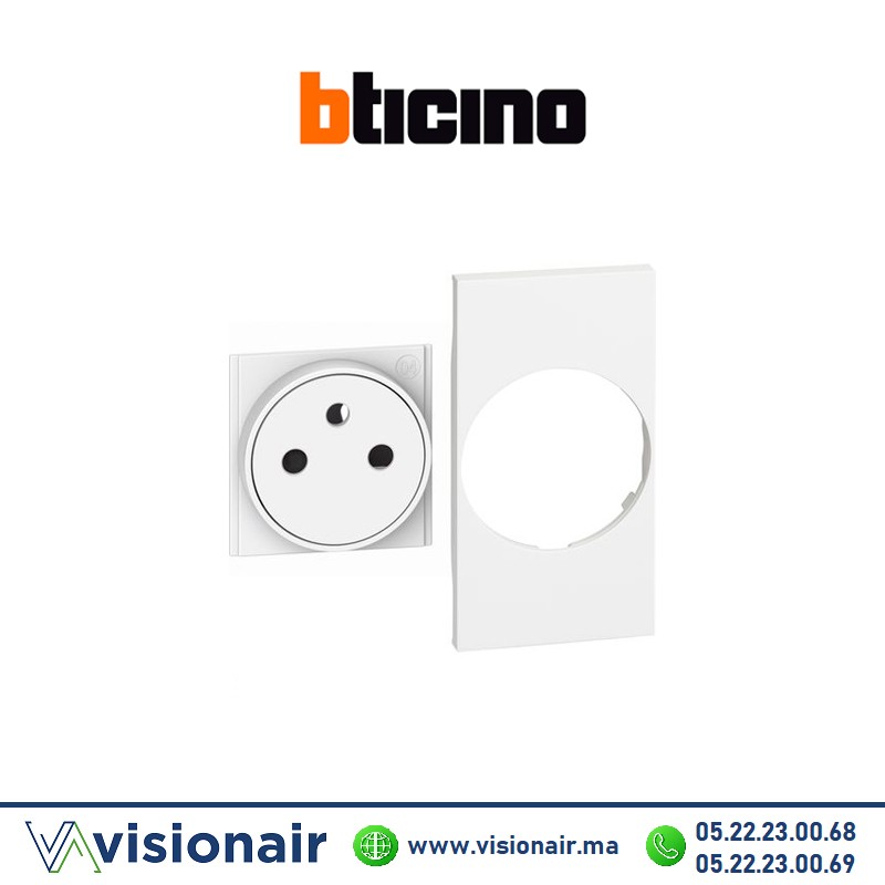 [BTKW55F] Enjoliveur prise FR 2M Bticino Living Now Blanc BTKW55F