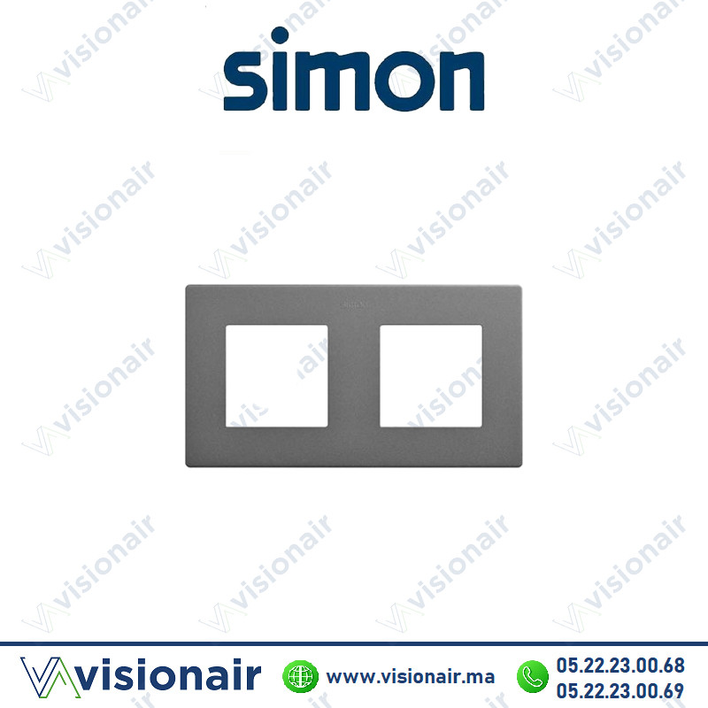 [27000620-096] Cadre Simon 270 2 modules Icon Titane 27000620-096