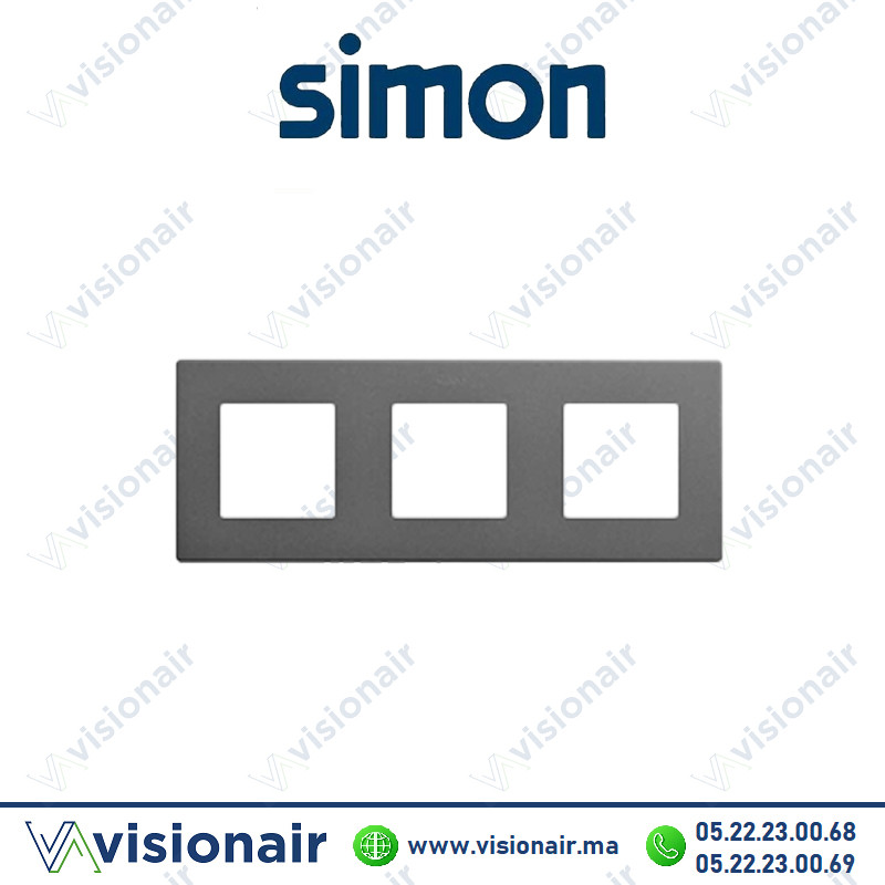 [27000630-096] Cadre Simon 270 3 modules Icon Titane 27000630-096