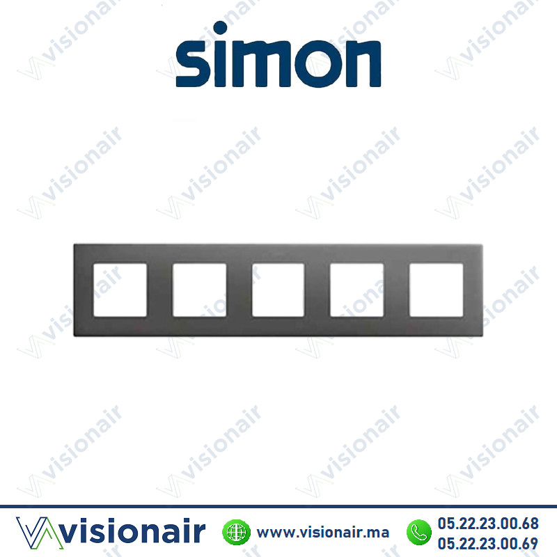 [27000650-096] Cadre Simon 270 5 modules Icon Titane 27000650-096
