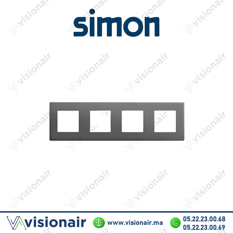 [27000640-096] Cadre Simon 270 4 modules Icon Titane 27000640-096