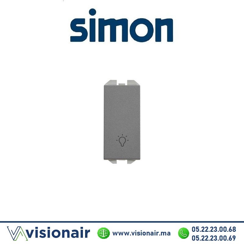[20001151-096] Bouton-poussoir Simon 270 avec ampoule gravée Titane 20001151-096