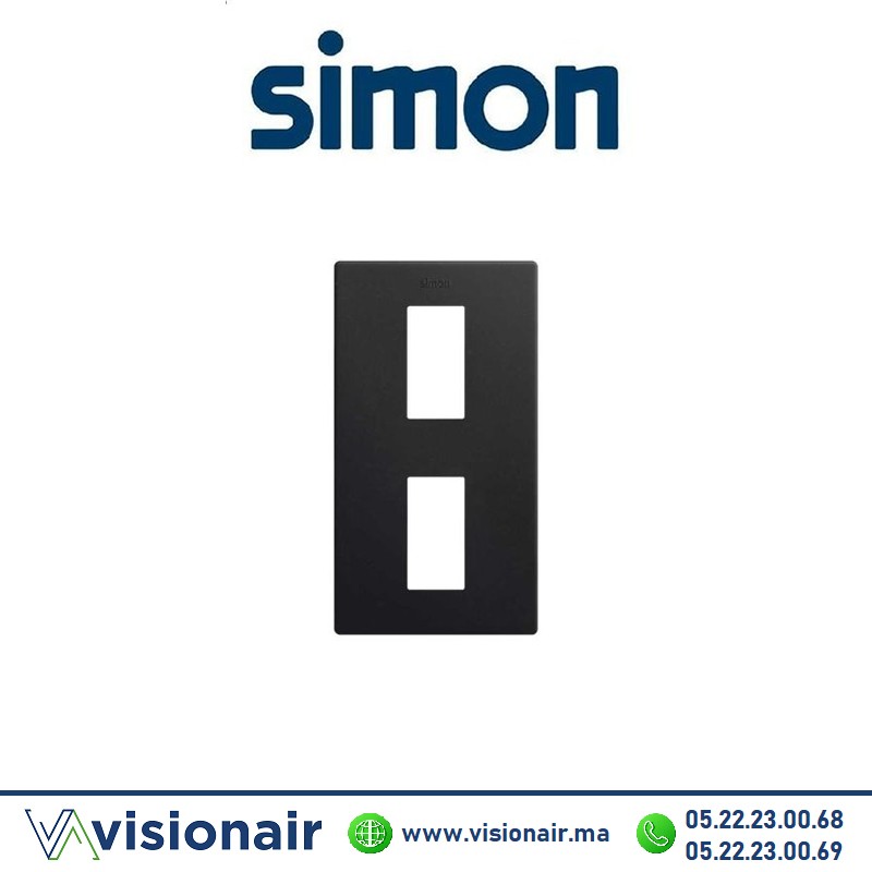 [27111620-098] Cadre Simon 270 Minima 2 modules verticale Noir mat 27111620-098
