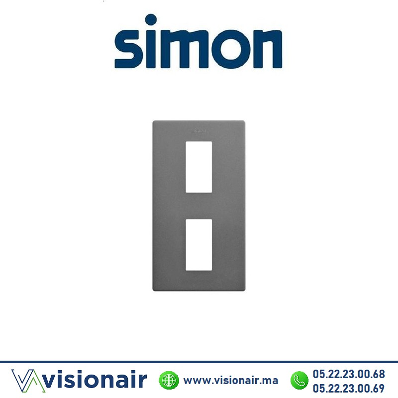 [27111620-096] Cadre Simon 270 Minima 2 module verticale Titane 27111620-096
