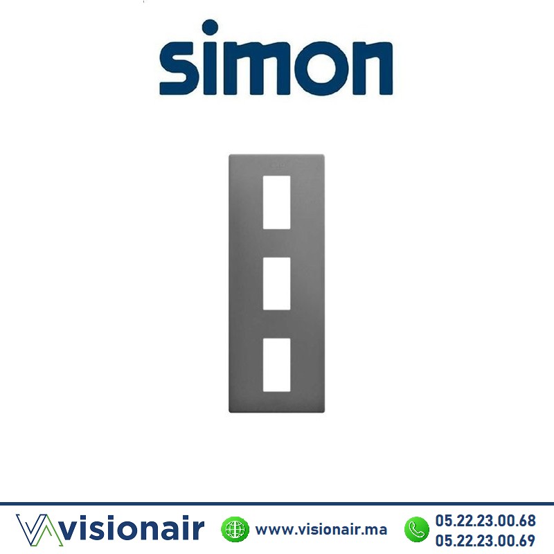 [27111630-096] Cadre Simon 270 Minima 2 modules verticale Titane 27111630-096