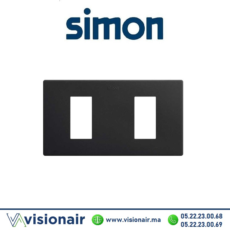 [27101620-098] Cadre Simon 270 Minima 2 modules Noir mat 27101620-098