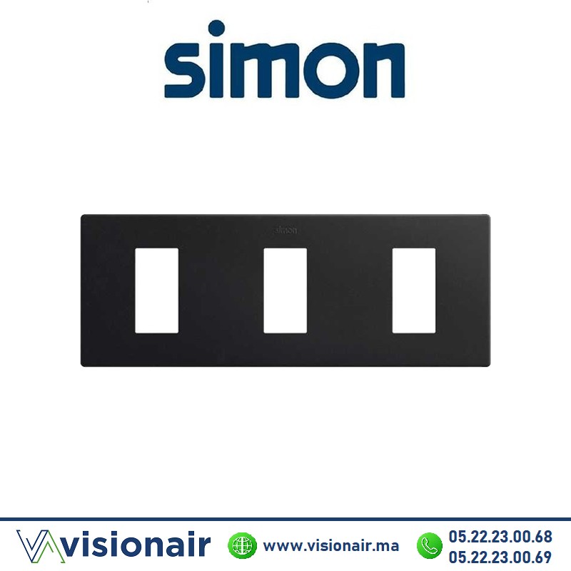 [27101630-098] Cadre Simon 270 Minima 3 modules Noir mat 27101630-098
