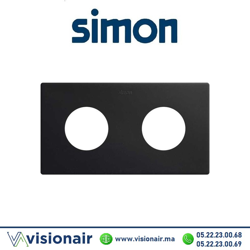 [27110620-098] Cadre Simon 270 Minima 2 modules 2P+T Noir mat 27110620-098