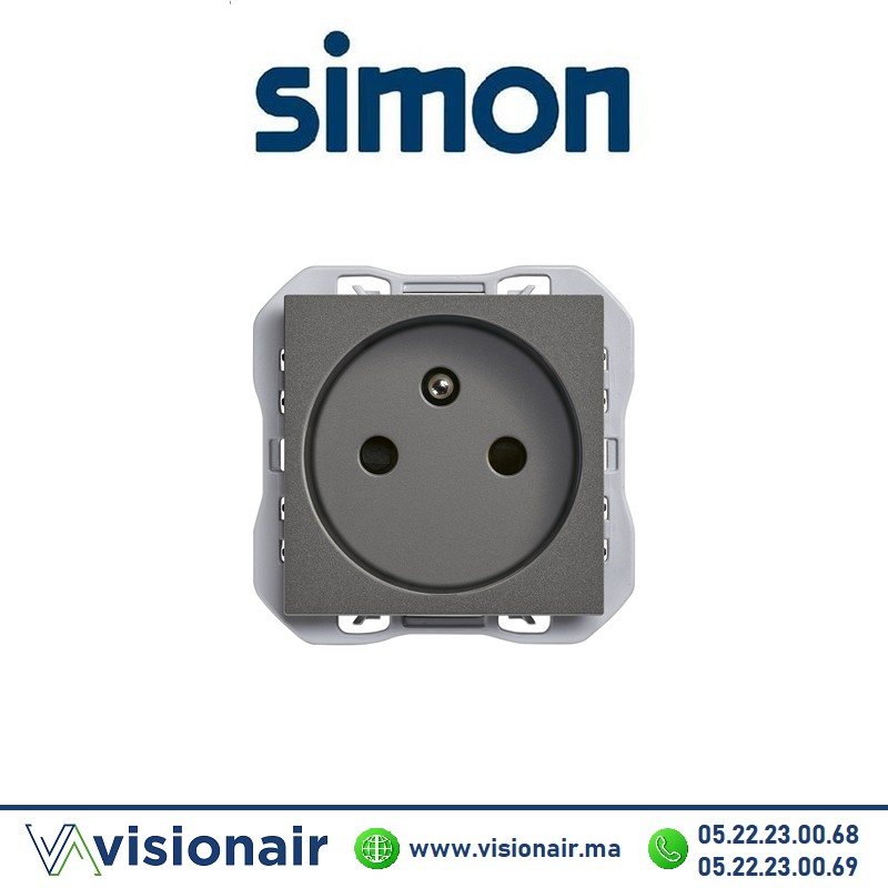 [20000458-096] Prise Simon270 2P+T 16A 250V avec système de bornage Titane 20000458-096