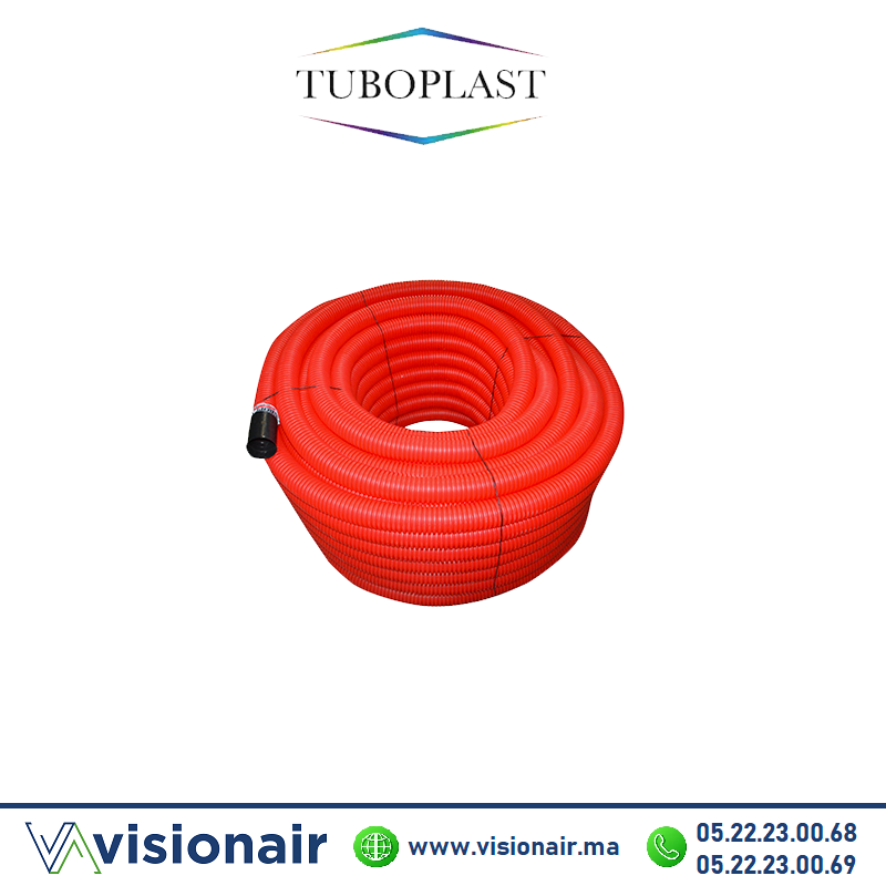 [TUBOPLD50] Tube double paroi TuboPlast rouge TUBOPLD50