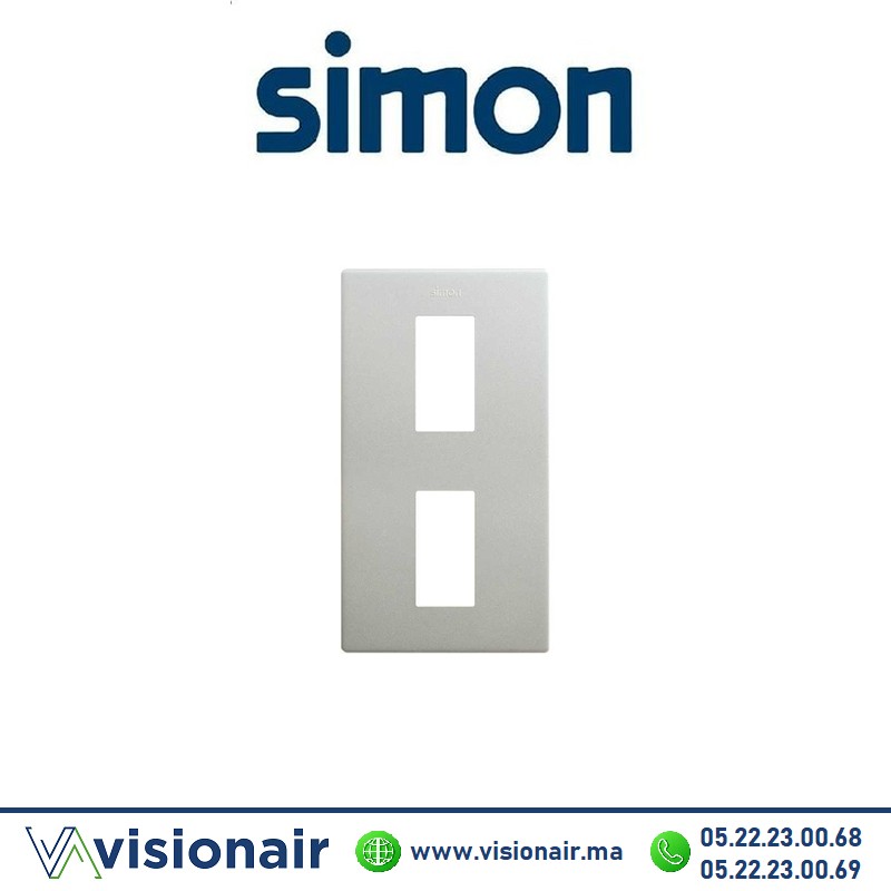 [27111620-093] Cadre Simon 270 Minima 2 modules verticale Aluminium 27111620-093