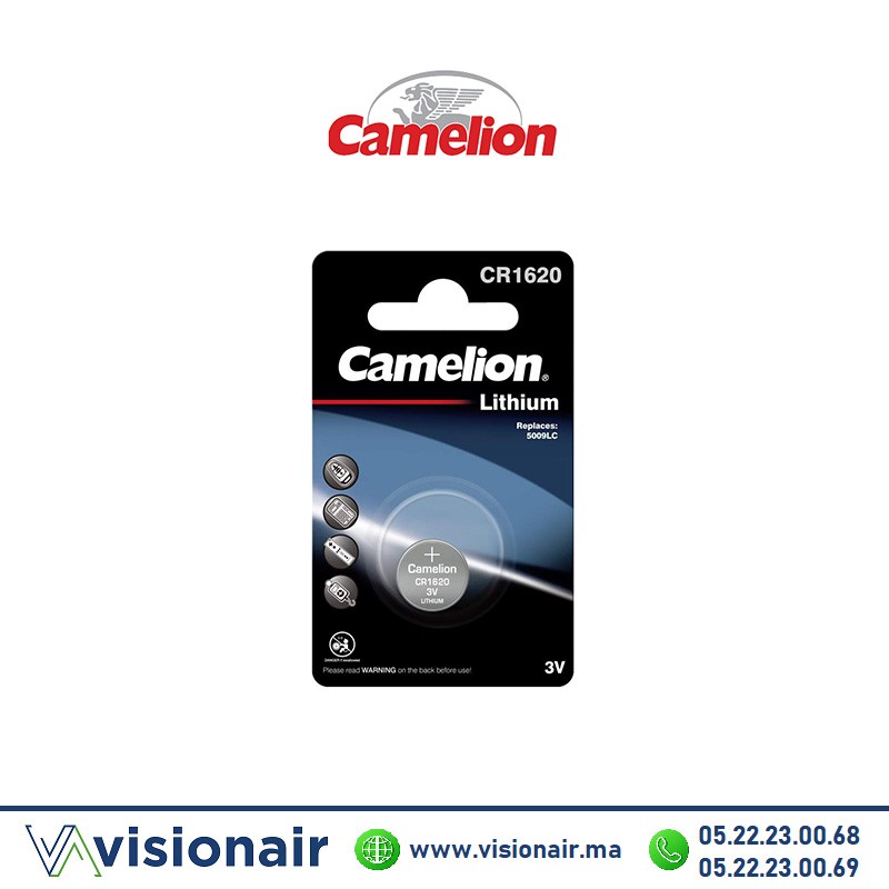 [CAMELIONCR1620] Pile bouton CAMELION CR1620 3V lithium