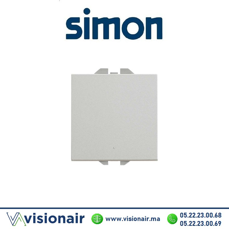 [20000201-093] Interrupteur Simon 270 10AX va-et-vient large aluminium 20000201-093