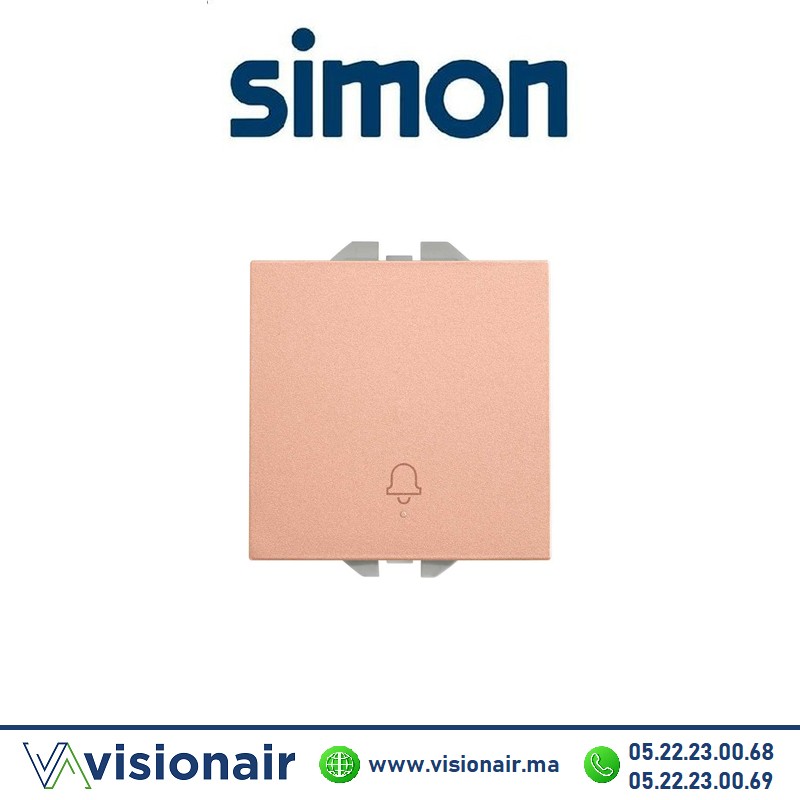 [20000152-091] Bouton poussoir Simon270 avec cloche gravée rose cold 20000152-091