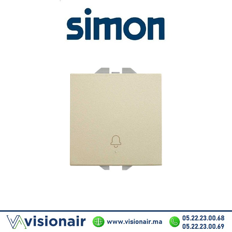 [20000152-094] Bouton poussoir Simon270 avec cloche gravée champagne 20000152-094