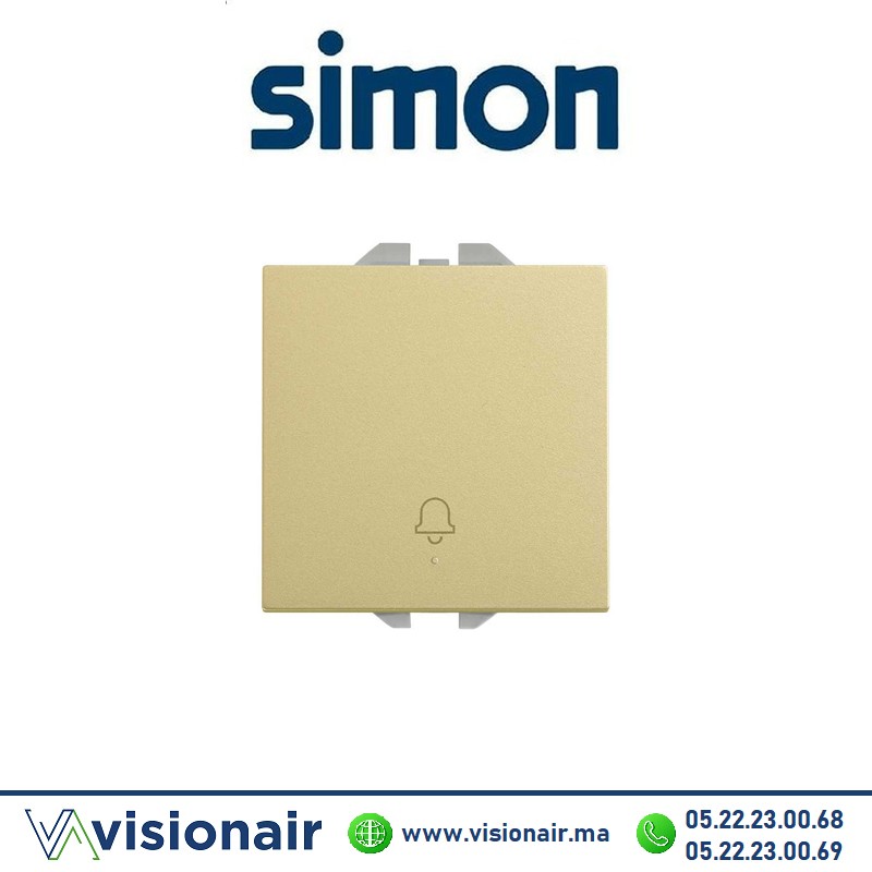 [20000152-097] Bouton poussoir Simon270 avec cloche gravée laiton 20000152-097