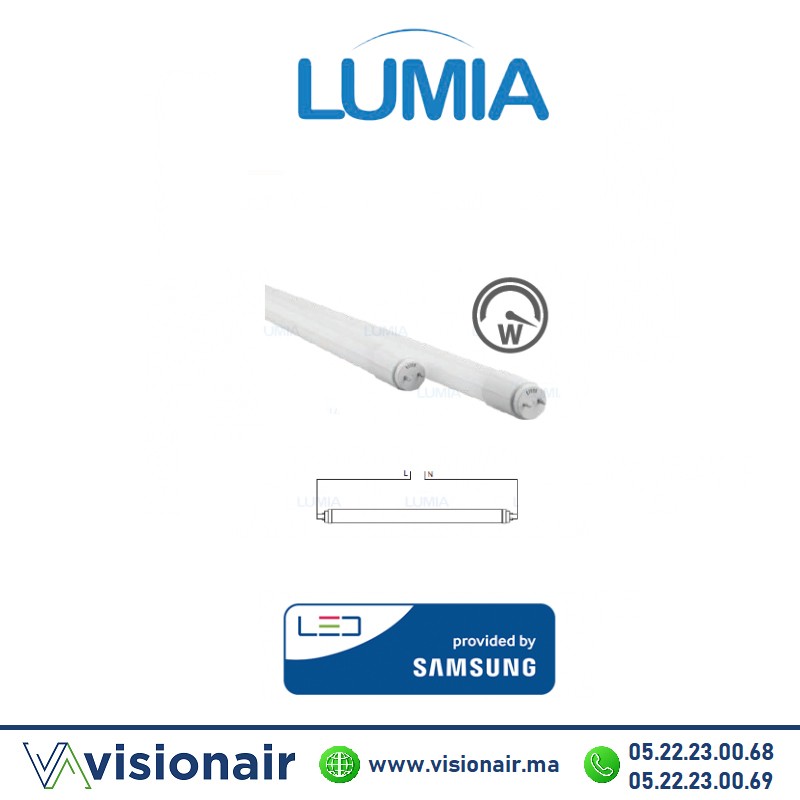 [LUMTL15M28DB] Tube LED T8 Lumia 28w 150cm 6500°K (LED Samsung)