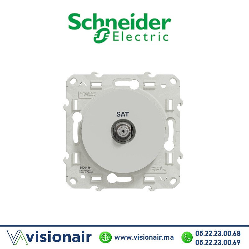 [S520446] Prise Sat Schneider Odace blanc S520446