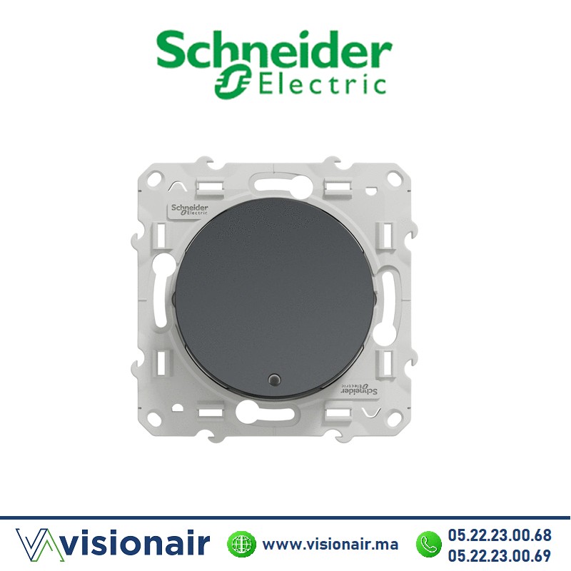 [S540276] Bouton poussoir lumineux Schneider Odace anthracite S540276