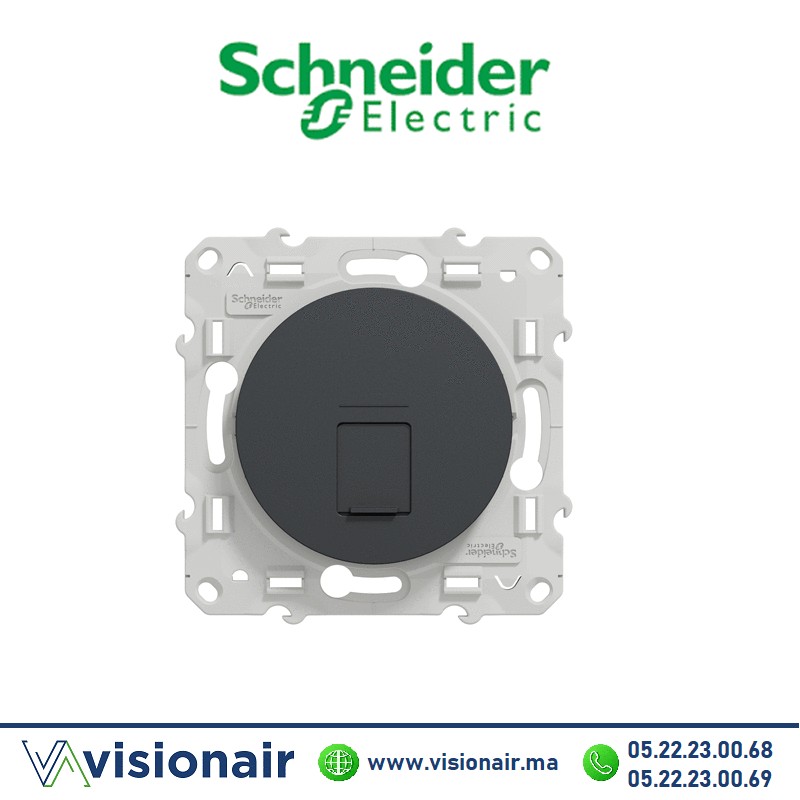 [S540476] Prise RJ45 CAT6 UTP Schneider Odace anthracite S540476