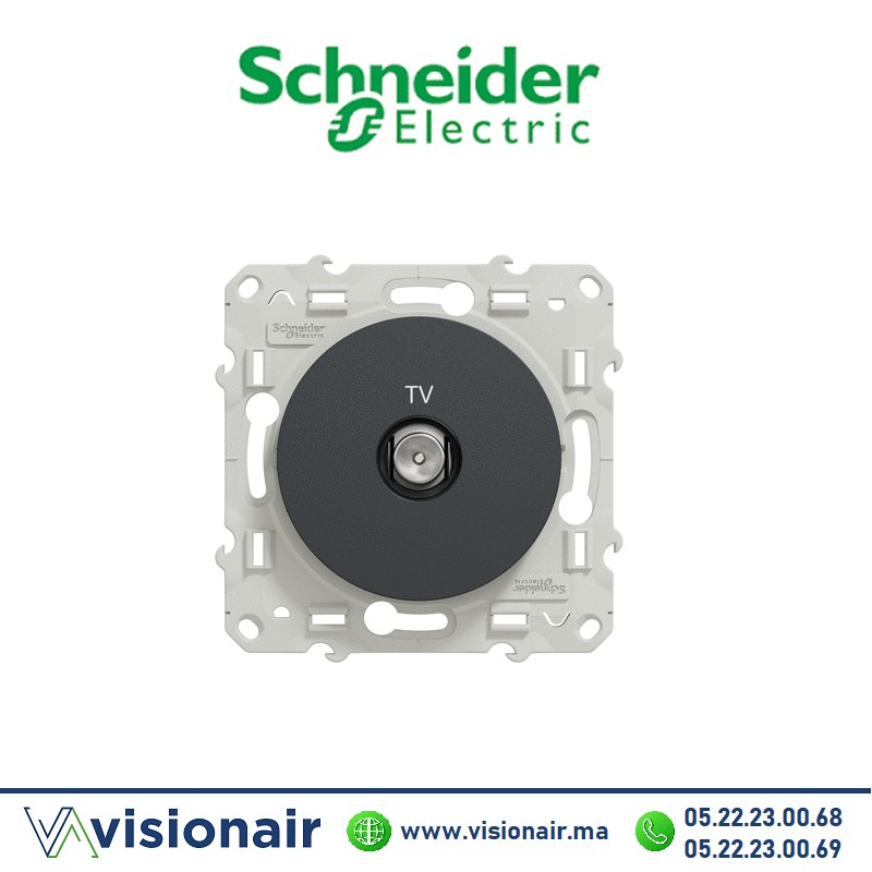 [S540445] Prise TV Schneider Odace anthracite S540445