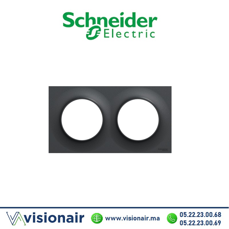 [S540704] Plaque 2P Schneider Odace anthracite S540704