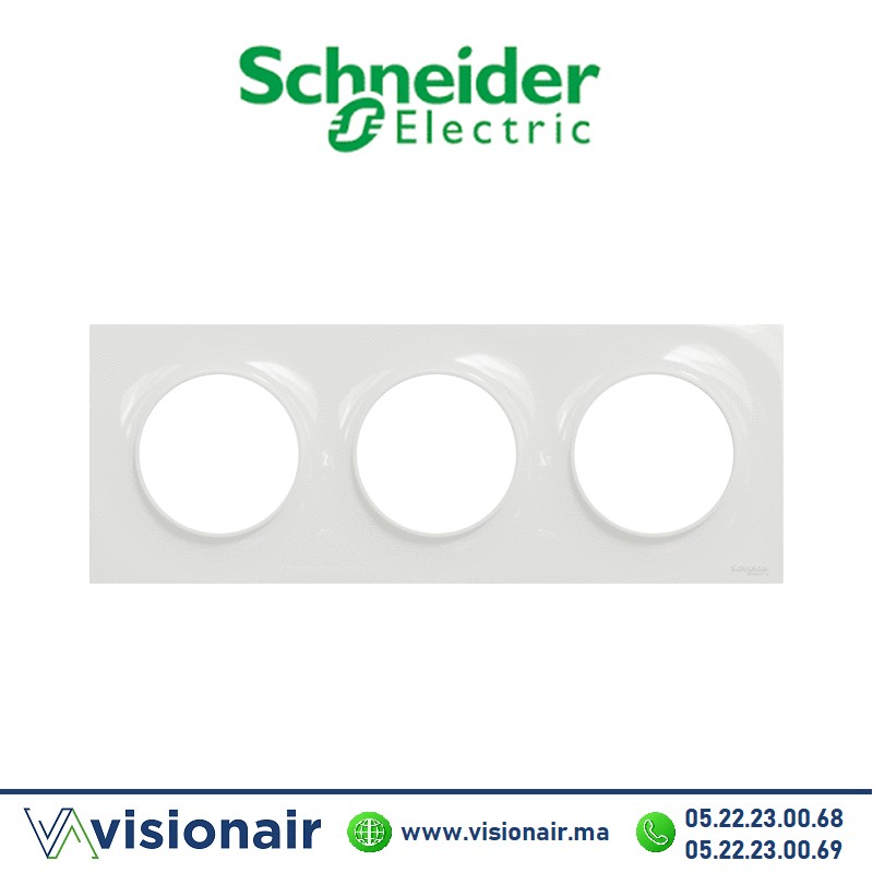 [S520706] Plaque 3P Schneider Odace blanc S520706