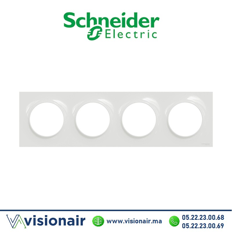 [S520708] Plaque 4P Schneider Odace blanc S520708