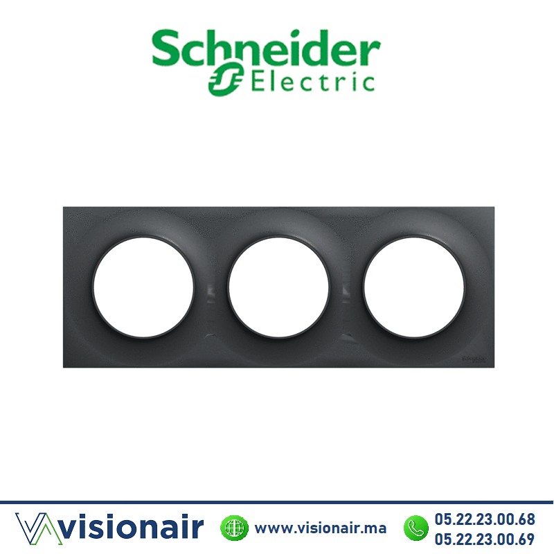 [S540706] Plaque 3P Schneider Odace anthracite S540706