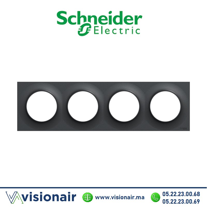 [S540708] Plaque 4P Schneider Odace anthracite S540708
