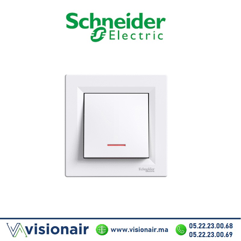 [EPH1600121] Bouton poussoir lumineux Schneider Asfora blanc EPH1600121