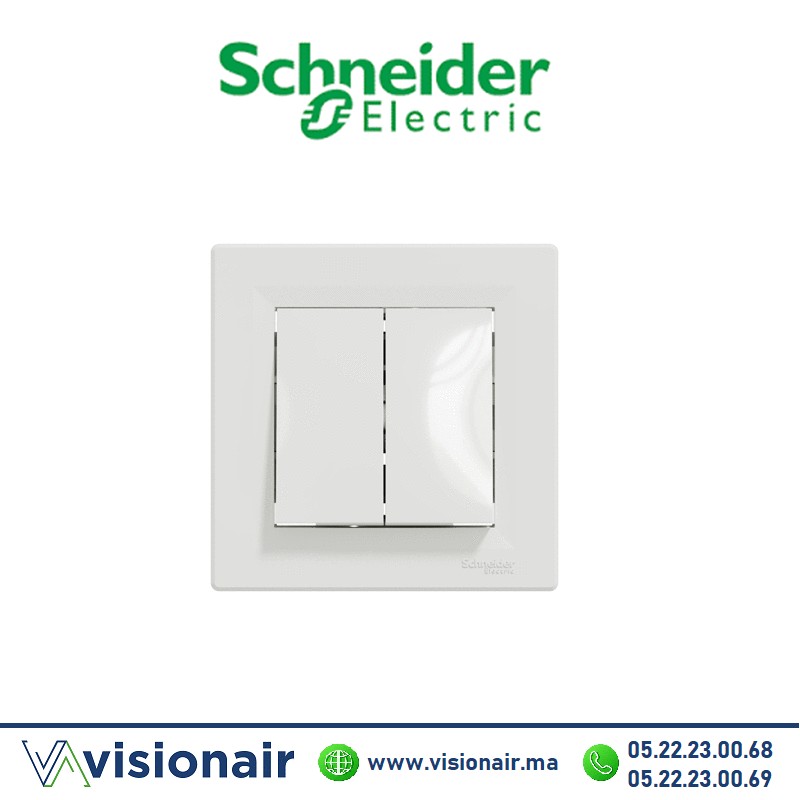 [EPH0600121] Interrupteur double va et vient Schneider Asfora blanc EPH0600121