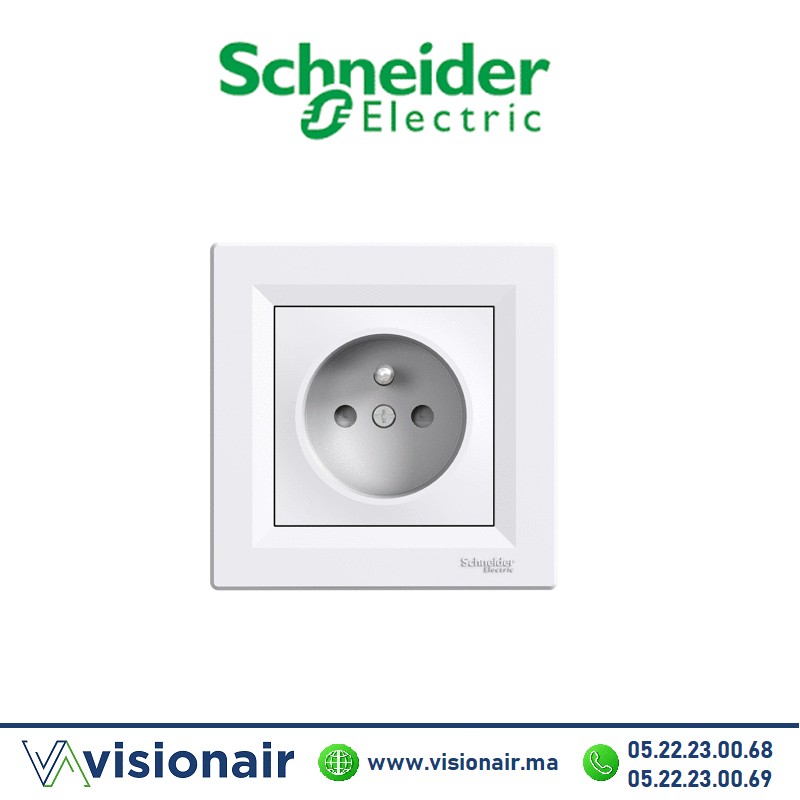 [EPH2800221] Prise 2P +T Schneider Asfora blanc EPH2800221