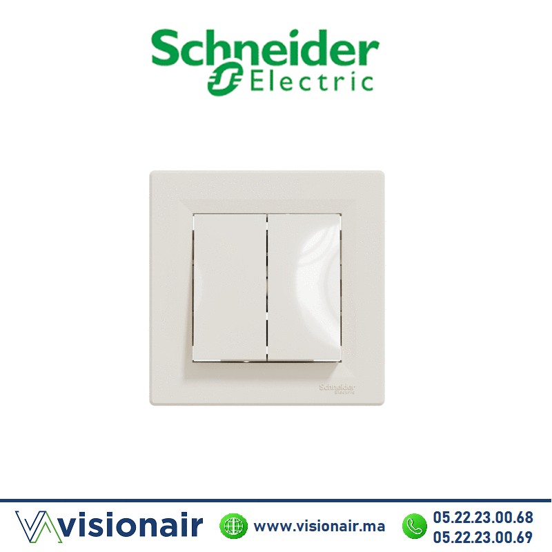 [EPH0600123] Interrupteur double va et vient Schneider Asfora crème EPH0600123
