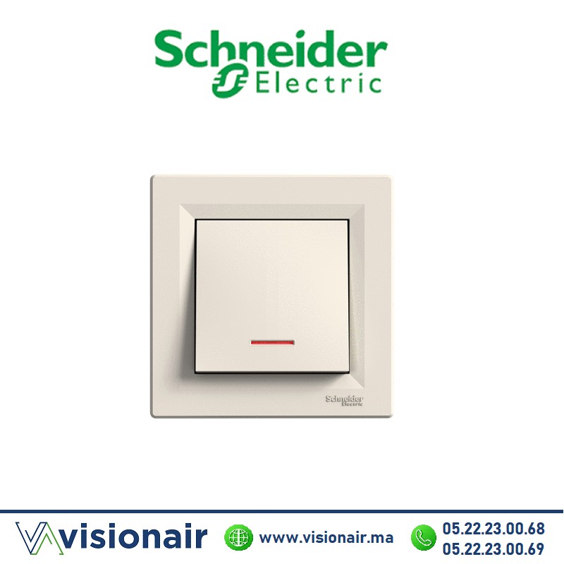 [EPH1600123] Bouton poussoir lumineux Schneider Asfora crème EPH1600123