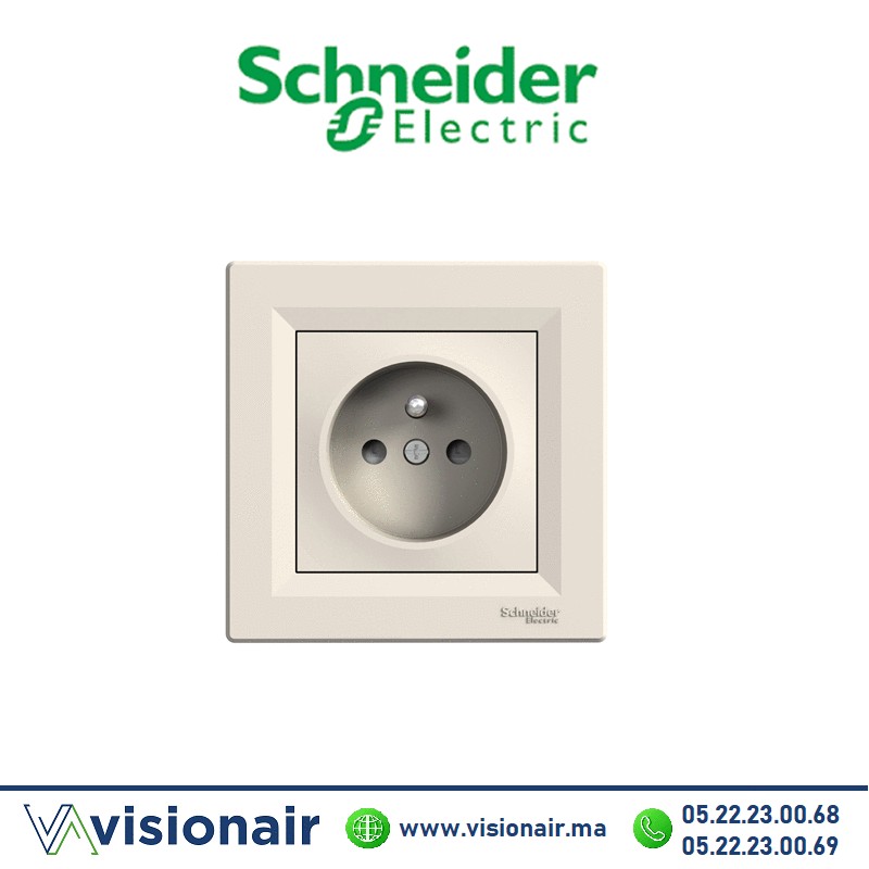 [EPH2800223] Prise 2P +T Schneider Asfora crème EPH2800223