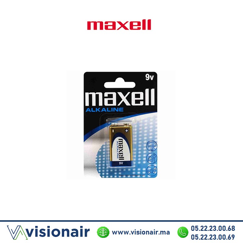 [MAXELL9V] Pile MAXELL 9V 6LR61 alcaline