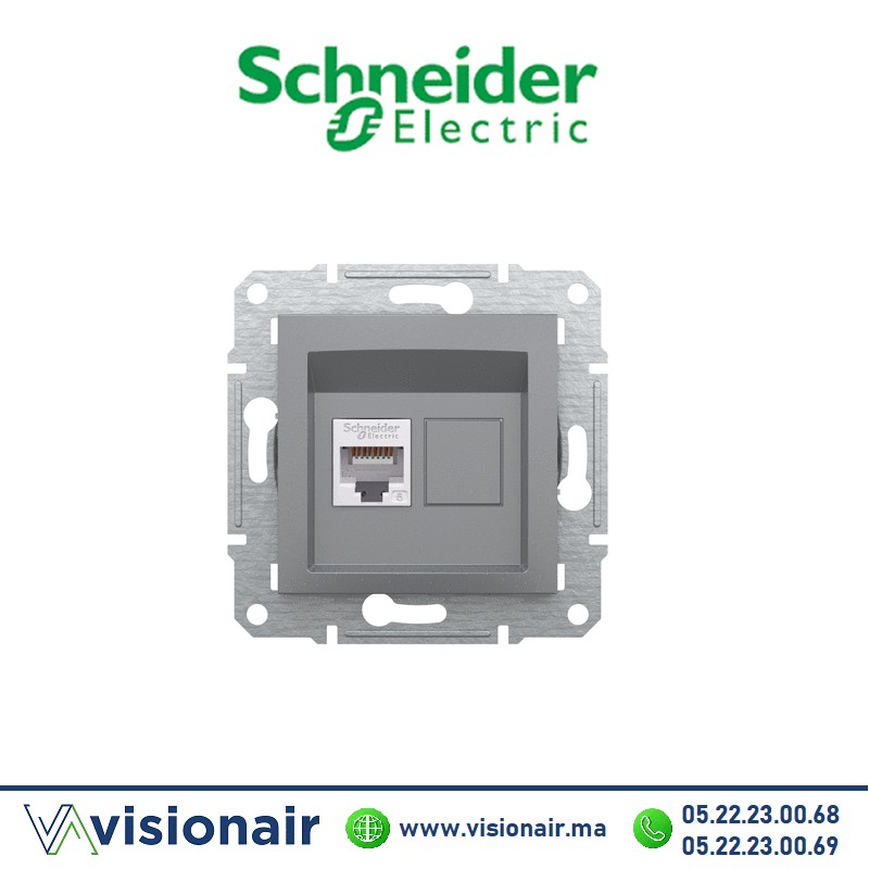 [EPH4700162] Prise RJ45 CAT6 UTP Schneider Asfora Acier EPH4700162