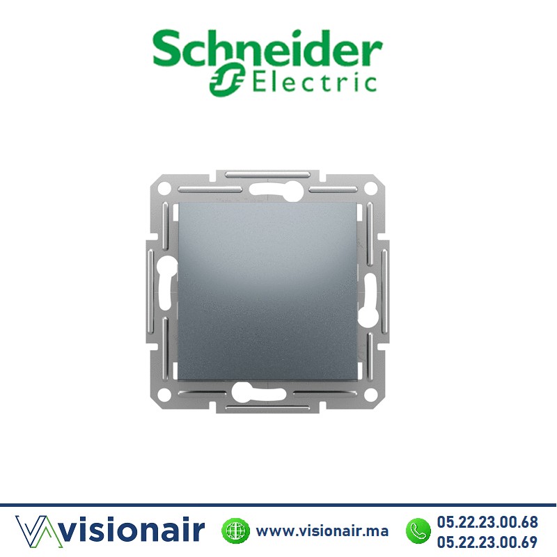 [EPH0700162] Bouton poussoir Schneider Asfora acier EPH0700162