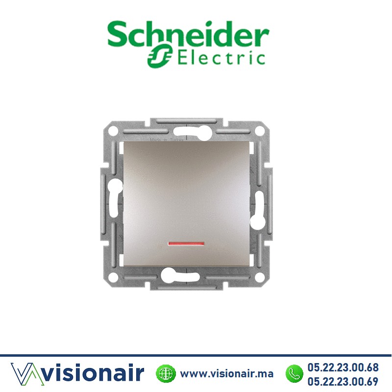 [EPH1600169] Bouton poussoir lumineux Schneider Asfora bronze EPH1600169