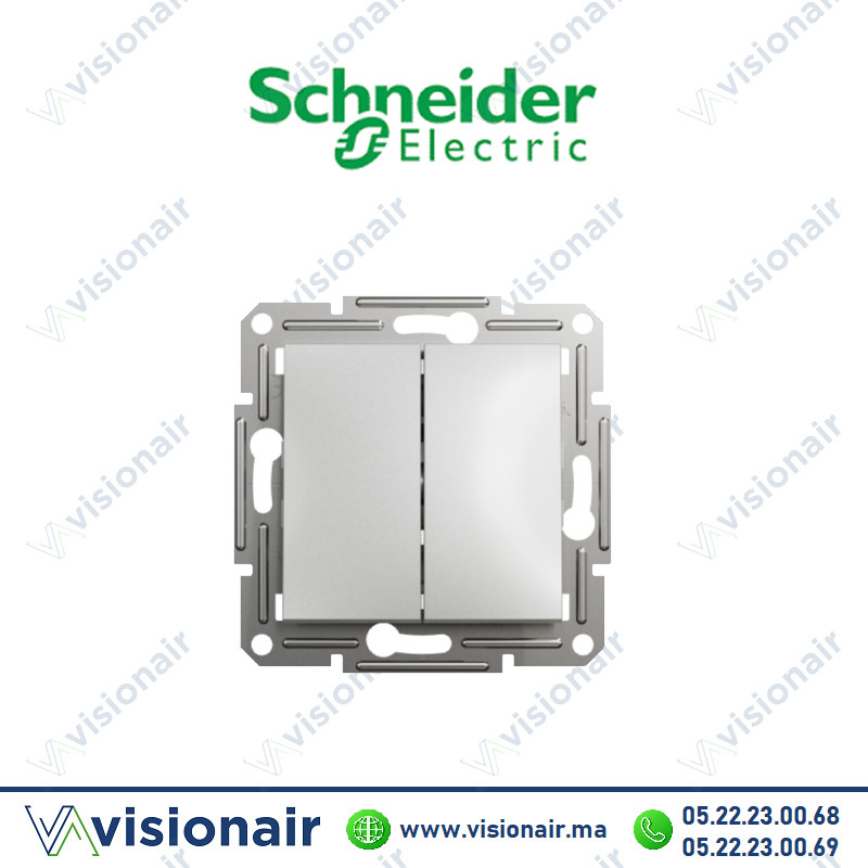 [EPH0300161] Interrupteur double allumage Schneider Asfora aluminium EPH0300161