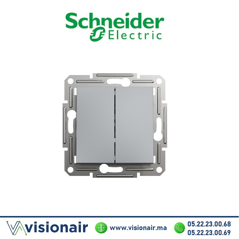 [EPH0300162] Interrupteur double allumage Schneider Asfora Acier EPH0300162