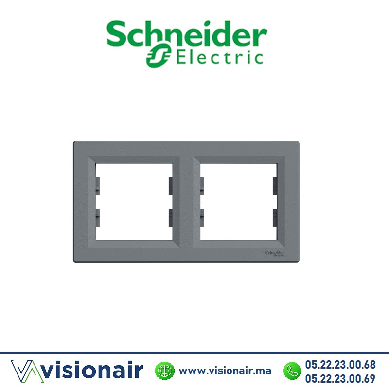 [EPH5800262] Plaque 2P Schneider Asfora Acier EPH5800262