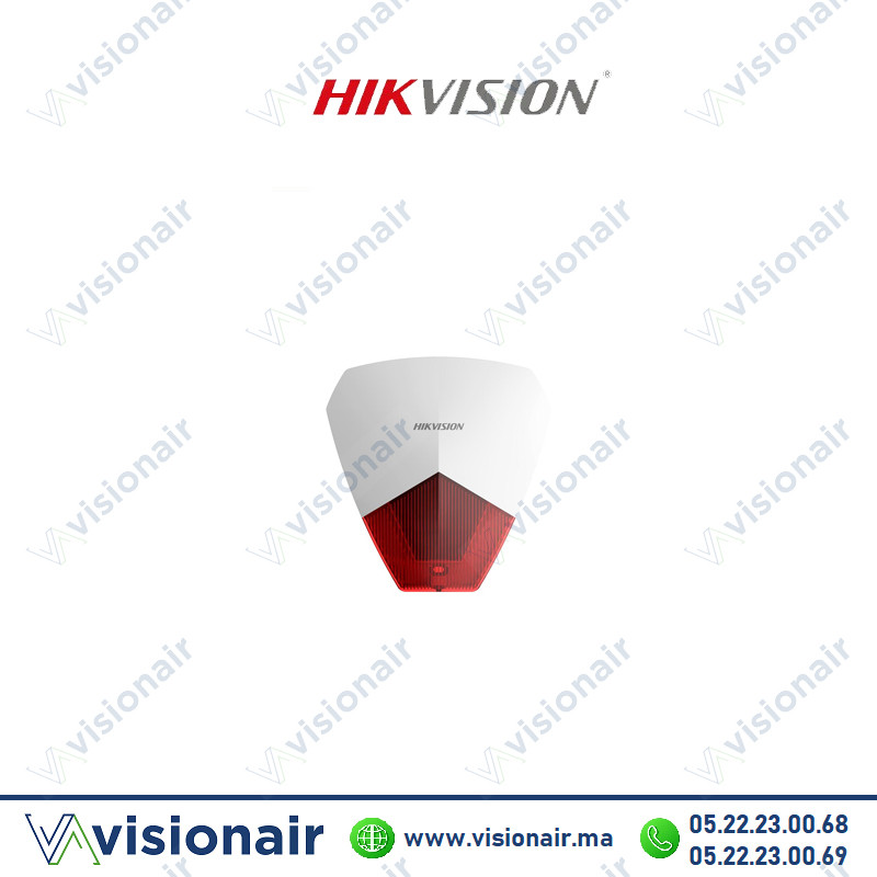 [DS-PS1-R] Siréne filaire Hikvision 105dB avec Flash Rouge DS-PS1-R