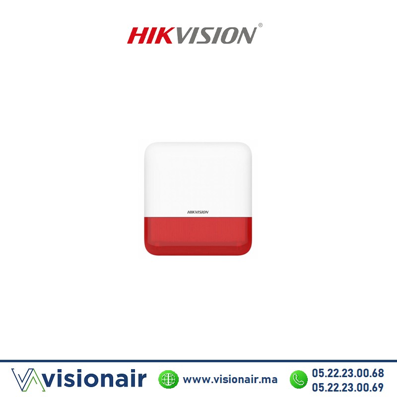 [DS-PS1-E-WR] Sirène externe sans fil alarme Hikvision rouge DS-PS1-E-WR