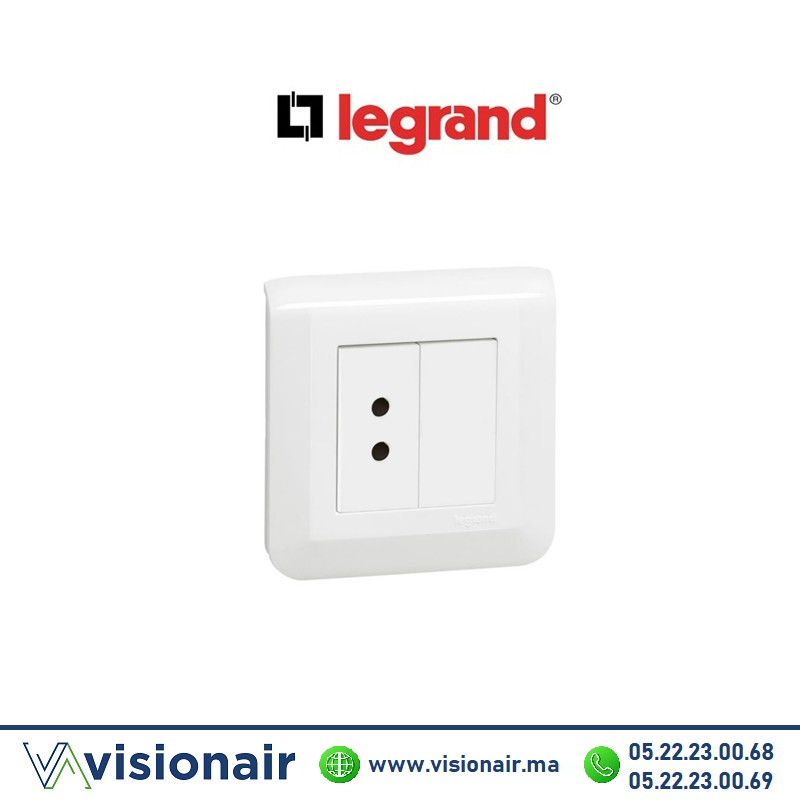 [076663] Prise LEGRAND Mosaic IP20 pour poire d'appelle 076663