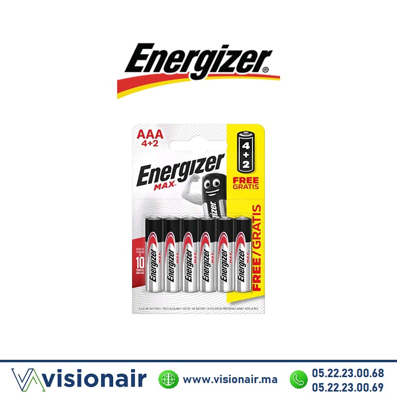 [EMAXAAA4+2] Pile Energizer MAX AAA4+2 LR03 1,5V alcaline