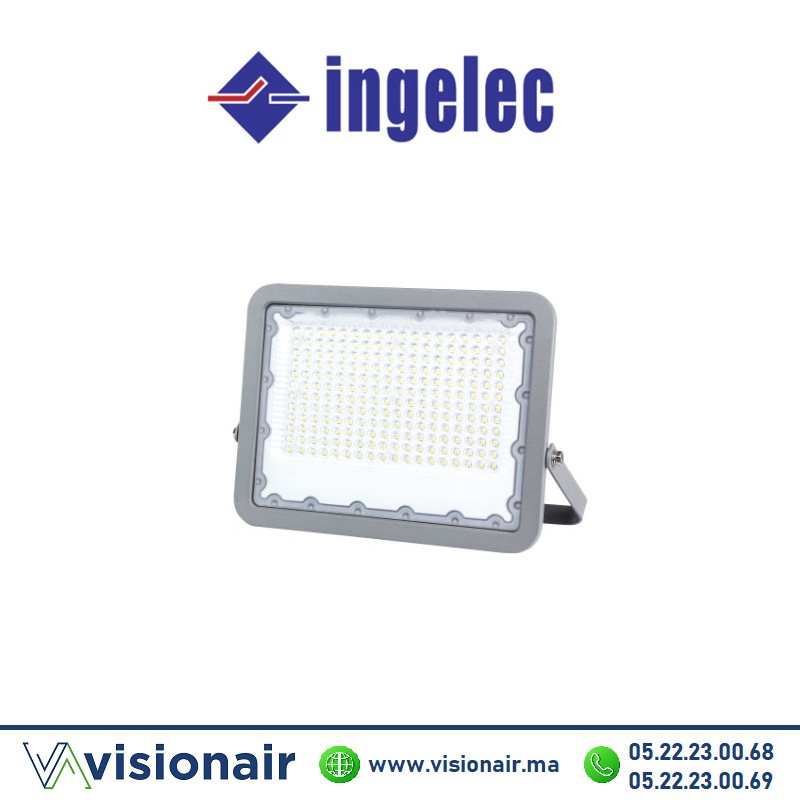 [INGPRGLED200] Projecteur LED Plat INGELEC Gris 200W 6500°K INGPRGLED200