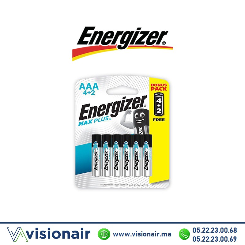 [EMAXPLUSAAA4+2] Pile Energizer MAX Plus AAA4+2 LR03 1,5V alcaline