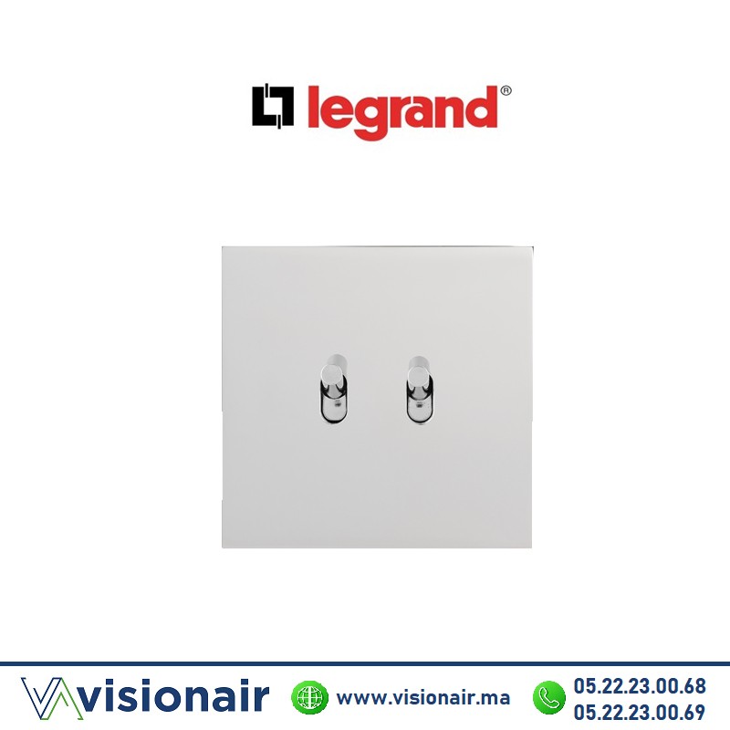 [LEG67602] Legrand art d'Arnould double va-et-vient acier miroir 67602
